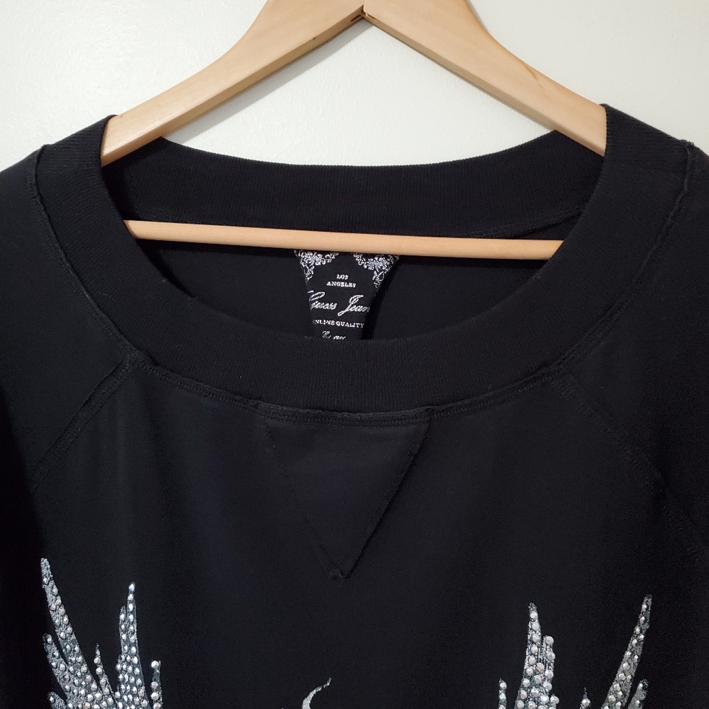 Guess Rocker Screen Print Rhinestone Tunic Black S - Picture 5 of 11